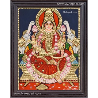 Gaja Lakshmi Tanjore Painting