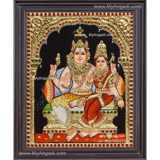 Shiva Parvathi Tanjore Painting