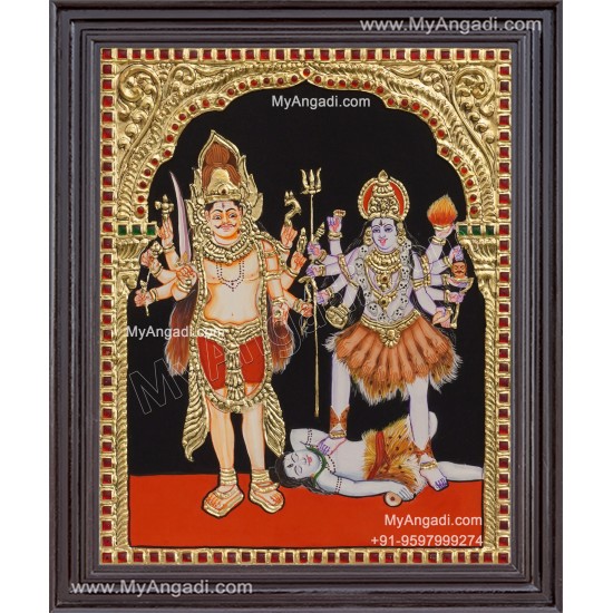 Veerabhadra Bhadrakali Tanjore Painting