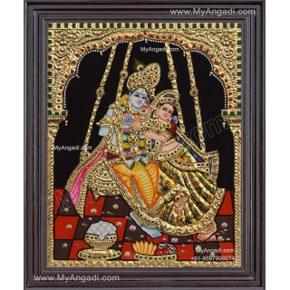 Swing Radha Krishna Tanjore Painting