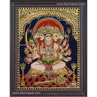 Panchamuga Hanuman Tanjore Painting