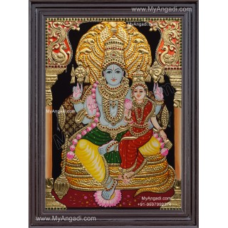 Vishnu Lakshmi Tanjore Painting