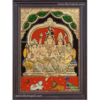Shiva Family Tanjore Painting