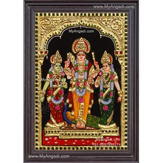 Murugan Valli Deivanai Tanjore Painting