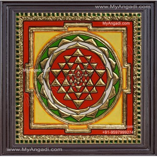 Sri Chakram Tanjore Painting