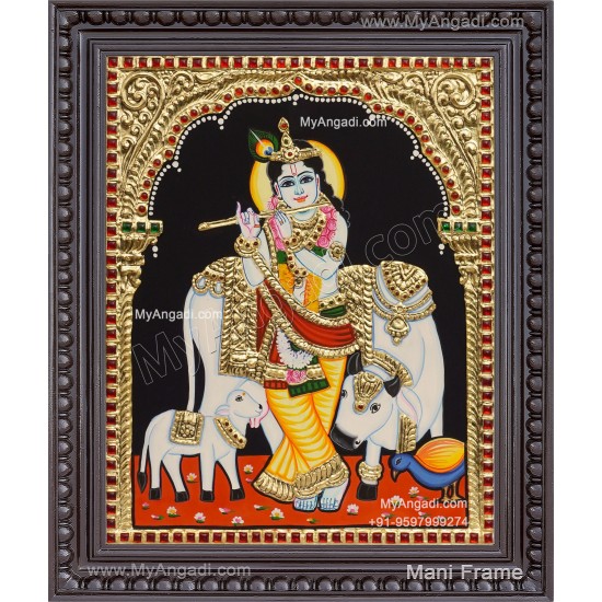 Cow Krishna Tanjore Painting