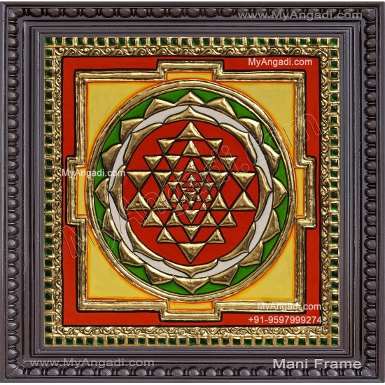 Sri Chakram Tanjore Painting