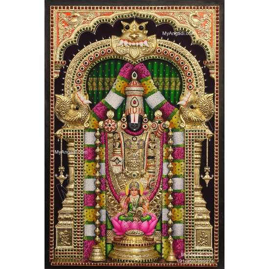 3d Balaji Lakshmi Tanjore Painting