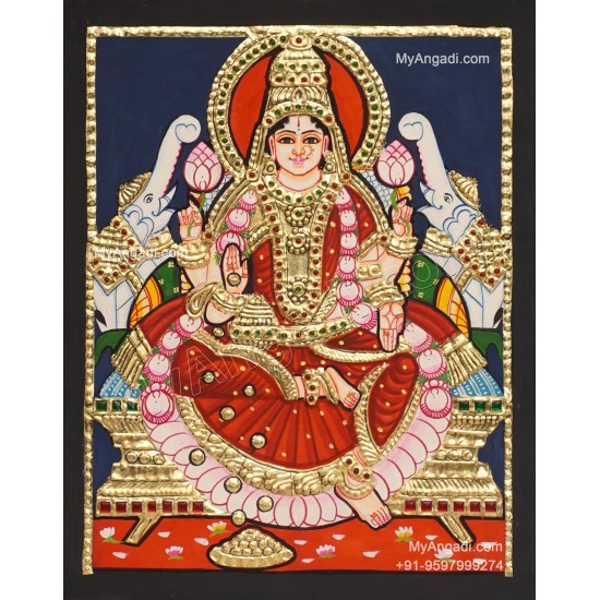 Gaja Lakshmi Tanjore Painting