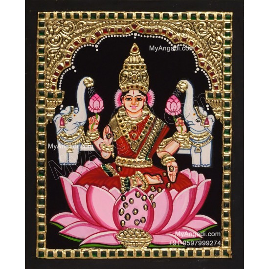 Gaja Lakshmi Tanjore Painting