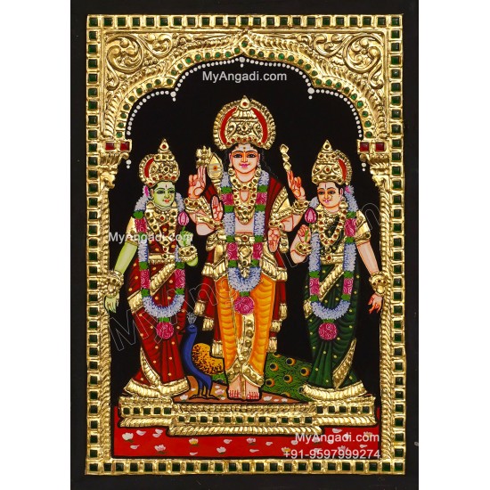 Murugan Valli Deivanai Tanjore Painting