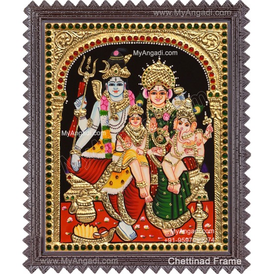 Siva Family Tanjore Painting Siva Family Tanjore Painting