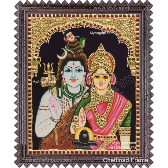 Shiva Parvathi Tanjore Painting Shiva Parvathi Tanjore Painting