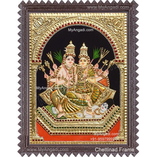 Kameshwara Kameshwari Tanjore Painting Kameshwara Kameshwari Tanjore Painting
