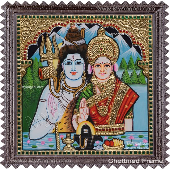 Shivan Parvathi Tanjore Painting Shivan Parvathi Tanjore Painting
