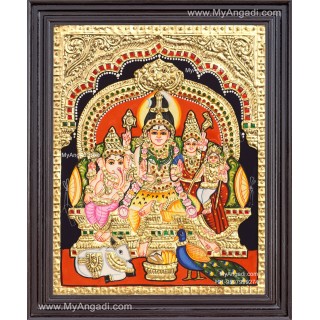 Shiva Family Tanjore Painting 