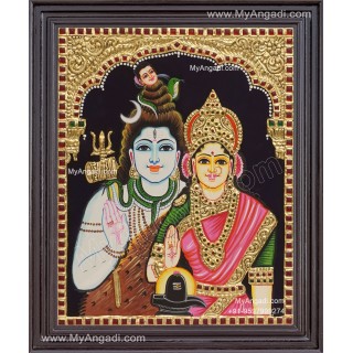 Shiva Parvathi Tanjore Painting