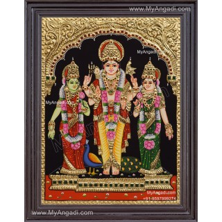 Murugar valli deivanai Tanjore Painting