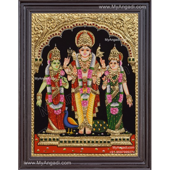 Murugar valli deivanai Tanjore Painting