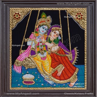 Radha Krishna Tanjore Painting