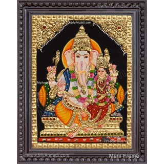 Ganesha Lakshmi  Tanjore Painting