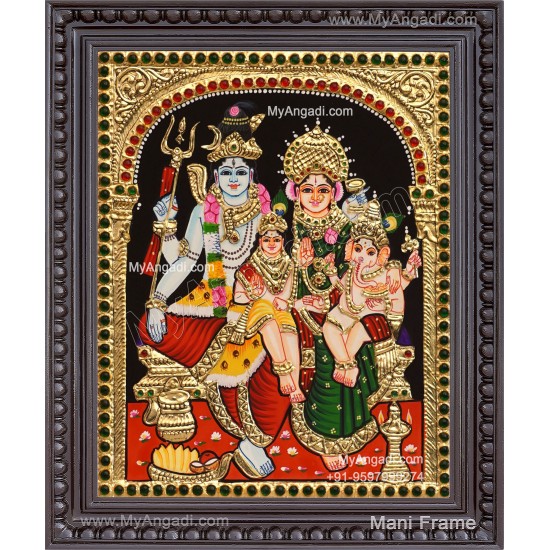 Siva Family Tanjore Painting Siva Family Tanjore Painting