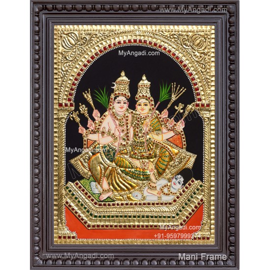 Kameshwara Kameshwari Tanjore Painting Kameshwara Kameshwari Tanjore Painting