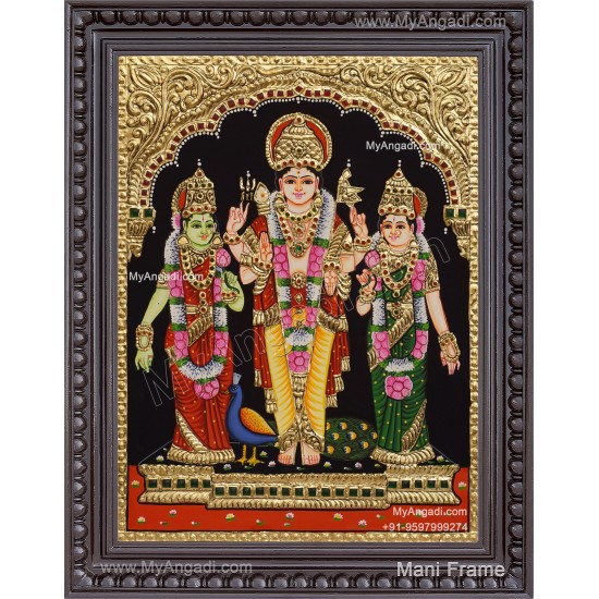 Murugar valli deivanai Tanjore Painting