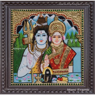 Shivan Parvathi Tanjore Painting