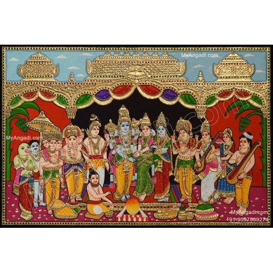 Srinivasa Kalyanam Tanjore Painting Srinivasa Kalyanam Tanjore Painting