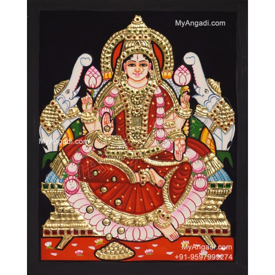 Gaja Lakshmi Tanjore Painting