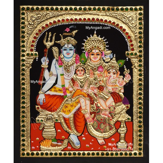 Shiva Family Tanjore Painting