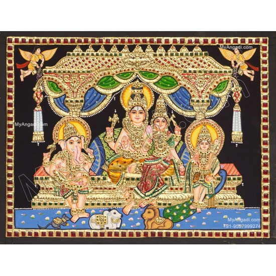 Shiva Family Tanjore Painting