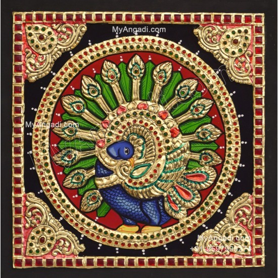 Peacock Tanjore Painting Peacock Tanjore Painting