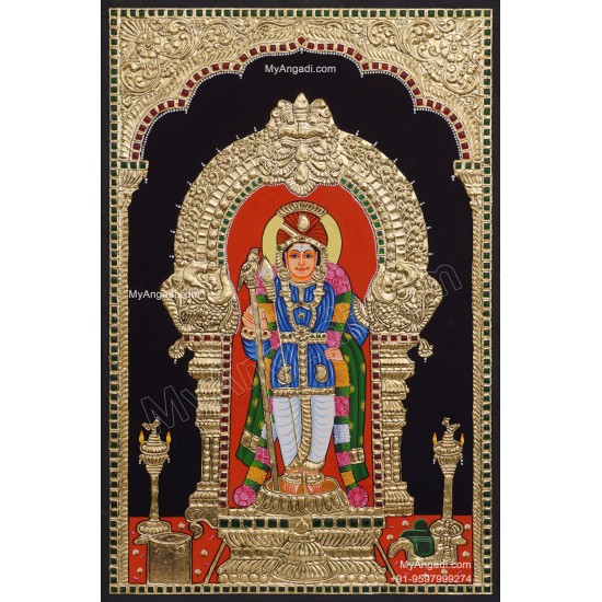 Palani Raja Alangara Murugar Tanjore Painting Palani Raja Alangara Murugar Tanjore Painting
