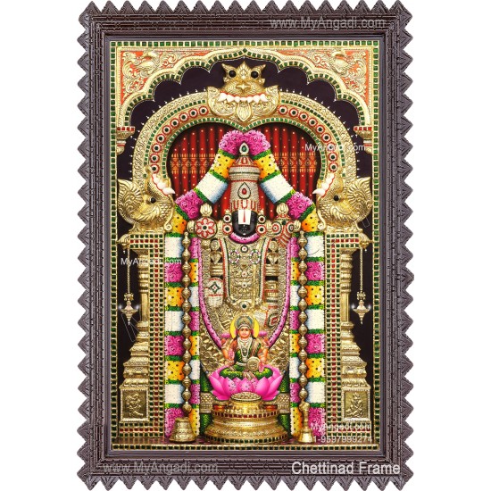 3d Venkateshwara Swamy Lakshmi Tanjore Painting