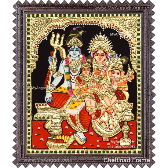 Shivan Family Tanjore Painting
