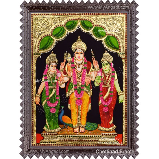 Murugar valli deivanai Tanjore Painting
