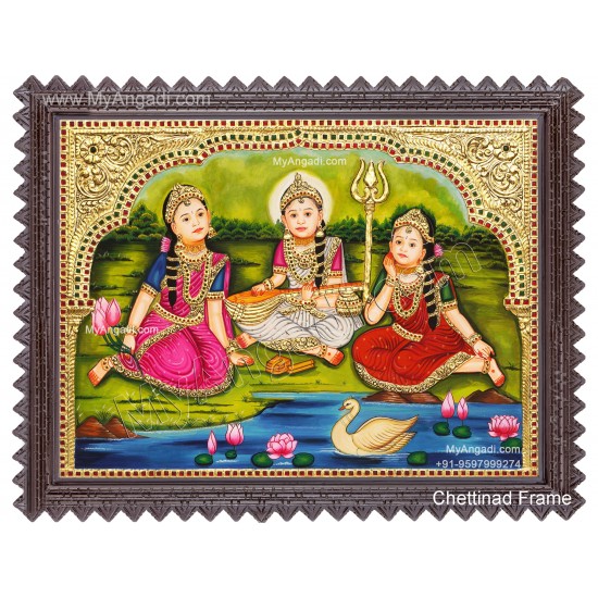 Durga Lakshmi Saraswathi Tanjore Painting