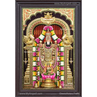 3d Venkateshwara Swamy Lakshmi Tanjore Painting