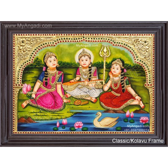 Durga Lakshmi Saraswathi Tanjore Painting