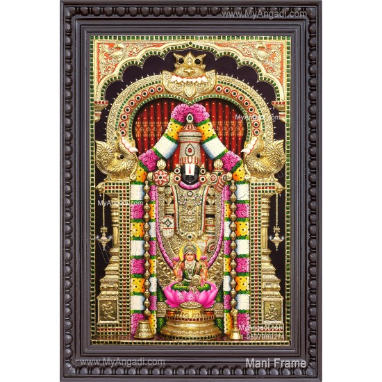 3d Venkateshwara Swamy Lakshmi Tanjore Painting