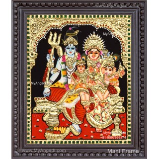 Shivan Family Tanjore Painting