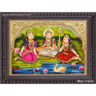 Durga Lakshmi Saraswathi Tanjore Painting