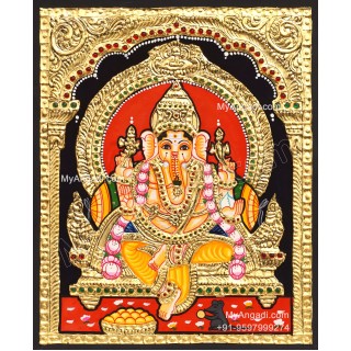 5 Set Ganesha Murugan Balaji Lakshmi Saraswathi Tanjore painting