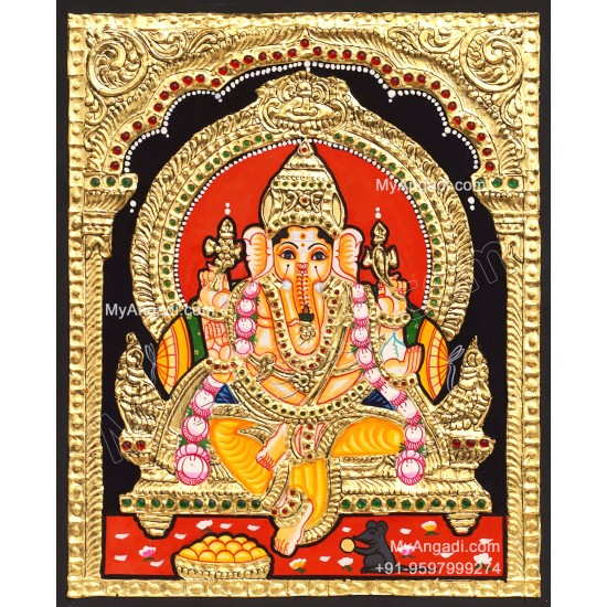 5 Set Ganesha Murugan Balaji Lakshmi Saraswathi Tanjore painting