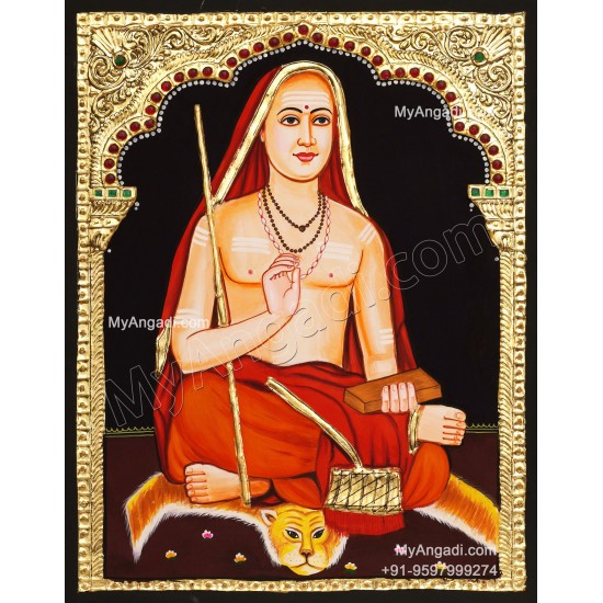 Adhi Sankarachariyar Tanjore Painting