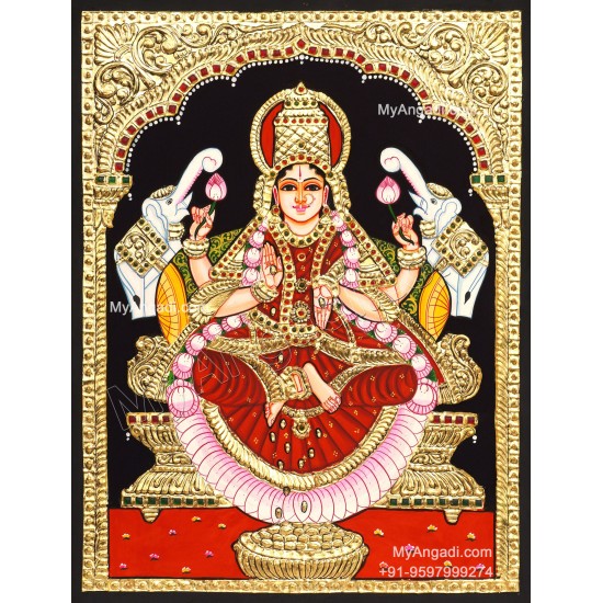 Gajalakshmi Tanjore Painting