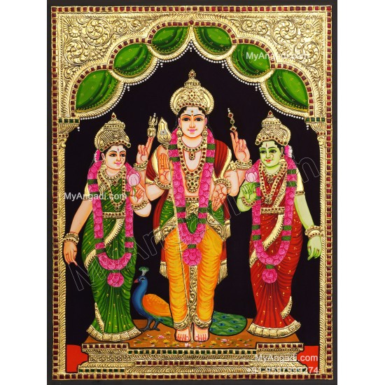 Murugar valli deivanai Tanjore Painting
