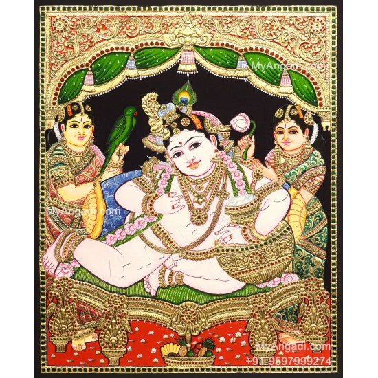 Butter Krishna Tanjore Painting